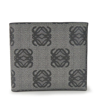 Loewe Bifold Wallet Anagram Leather PVC Gray Black Card Total Billfold Men Loewe