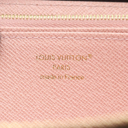 Louis Vuitton Round Wallet Zippy Rosevalerine Leather Rose Velours Brown Pink — view 4