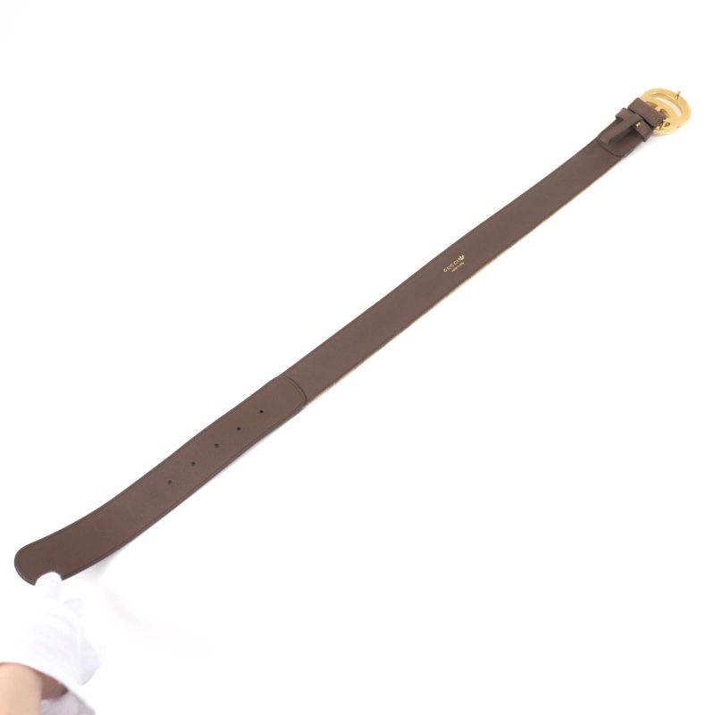 Gucci×adidas 406831 GG Marmont Leather Belt Brown Gold Hardware 65 And 26