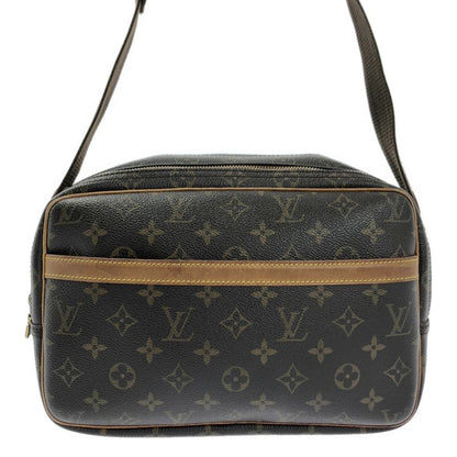 Louis Vuitton M45254 Monogram Reporter PM Leather Shoulder Bag Unisex Brown