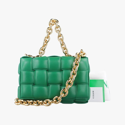 Bottega Veneta The Chain Cassette Green Lambskin B09392158t