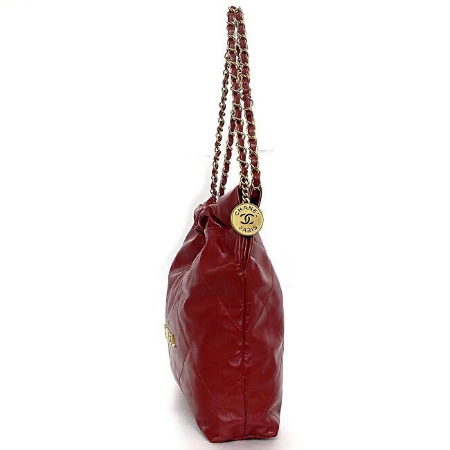 Chanel Drawstring Handbag Red Chanel 22 As3260 Excellent Condition