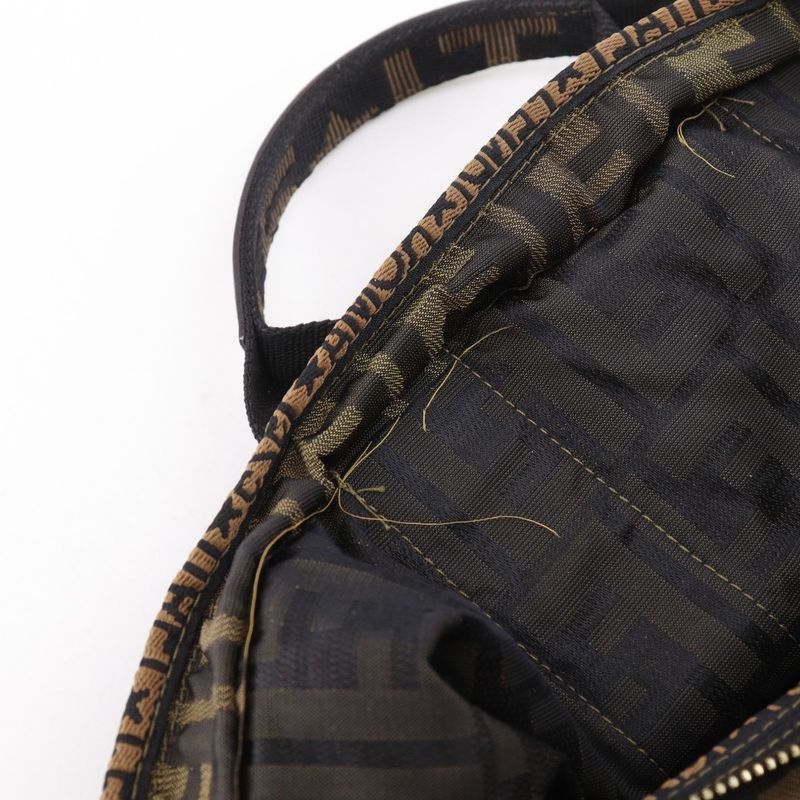 Fendi Zucca Nylon Canvas Brown Women's Handbag