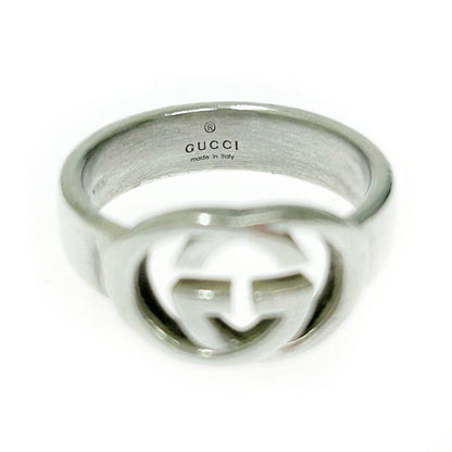 Gucci Silver Interlocking G Ring 5.2g 925 Engraved 365550 Ring
