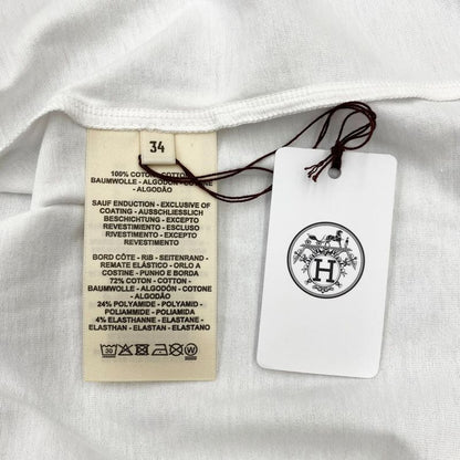 Hermes Short Sleeve T-Shirt Cartouche Mock Neck 3e4621dl Size 34 Backpack Print