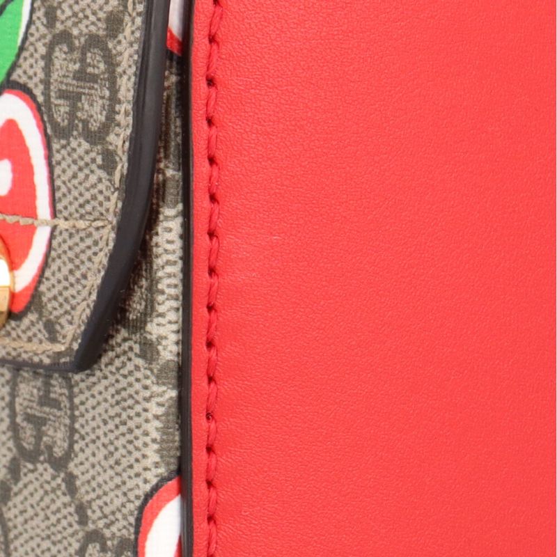 Gucci Bamboo GG Apple Shoulder Bag GG Supreme Canvas 603221 520981 Brown Ladies