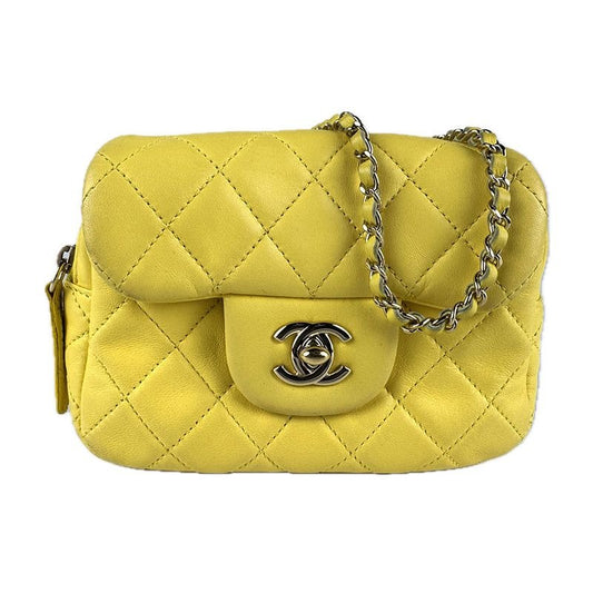 Chanel Shoulder Lambskin Yellow Bag