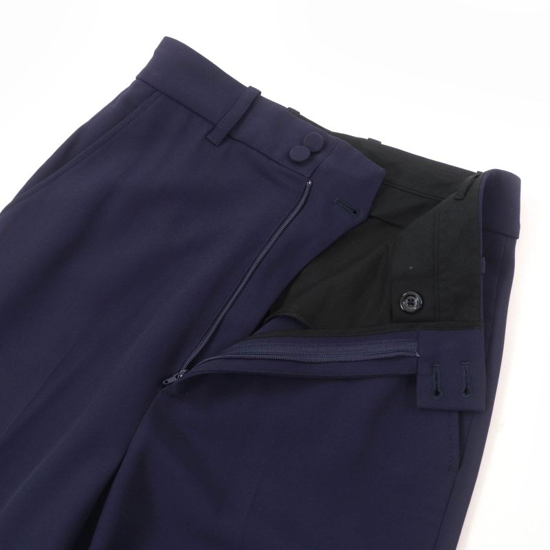 Gucci 624955 Center Press Wide Pants With Logo Patch Navy 36 Made In Italy