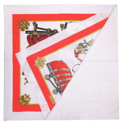 Hermes × Comme Des Garcons Collaboration Harnais DE COUR Cotton Blue Scarf