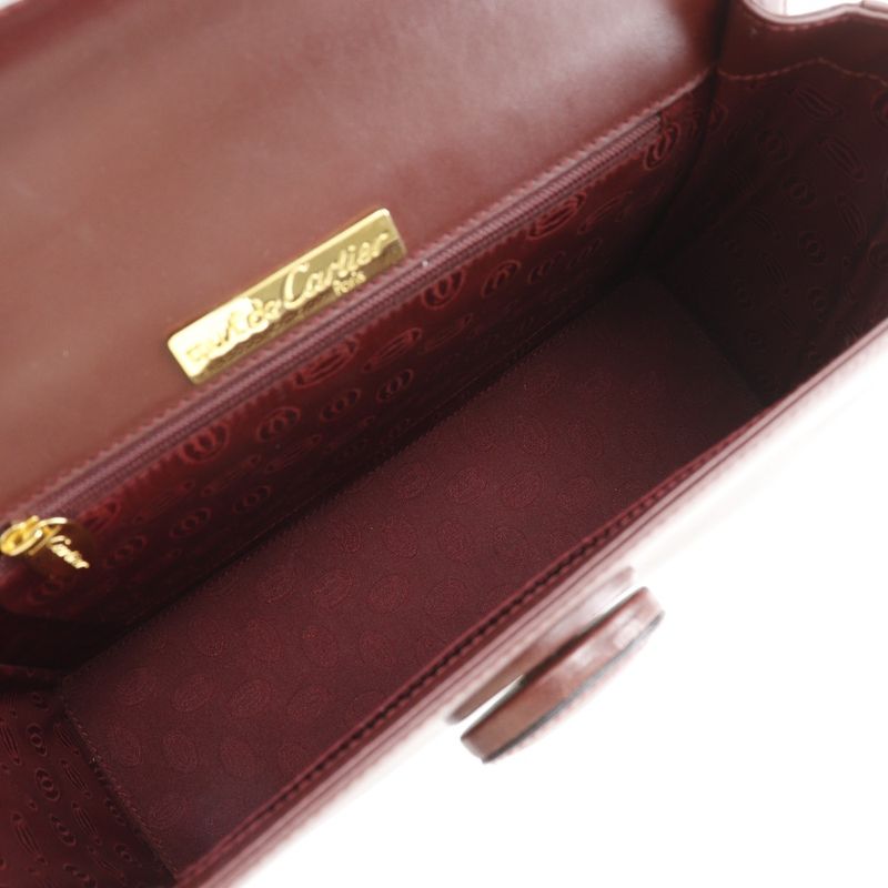 Cartier Must Line One Handle Leather Bordeaux Women's Handbag