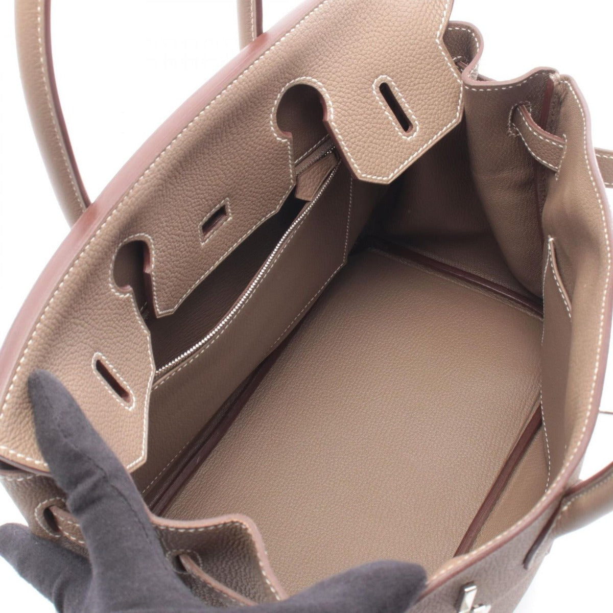 Hermes Handbag Birkin 30 Etoupe Leather Gray — view 3