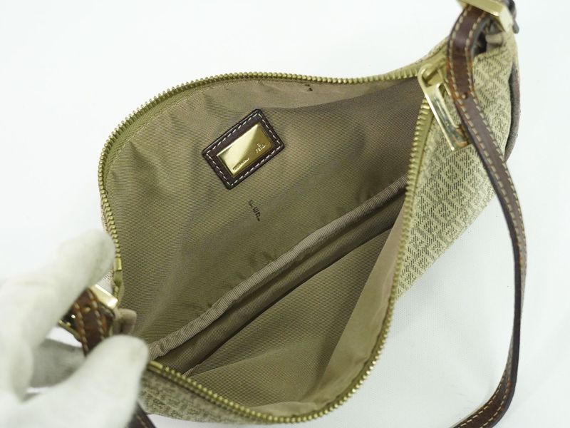 Authentic Fendi Zucchino Accessories Pouch Handbag Canvas Beige 8br133 Zucchino