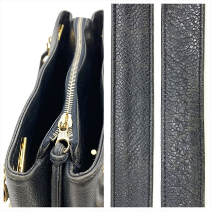 Chanel Shoulder Bag Caviar Skin Black Gold Hardware Coco Mark Tote 2nd Unit