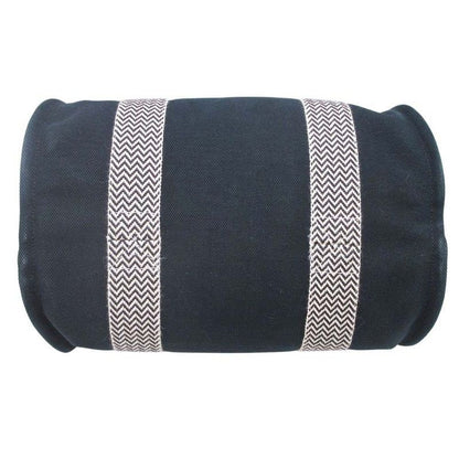 Good Hermes Cannes PM Handbag Tote Canvas Herringbone with Pouch Black Ivory