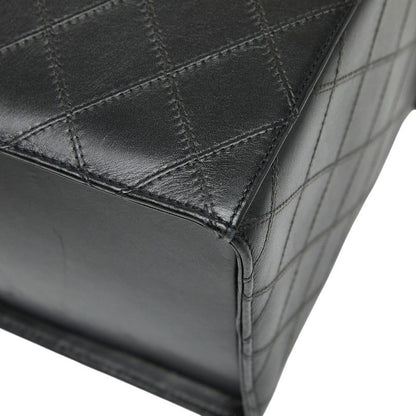 Chanel Bicolore Vanity Bag Shoulder Bag 2WAY Black Lambskin Ladies Chanel