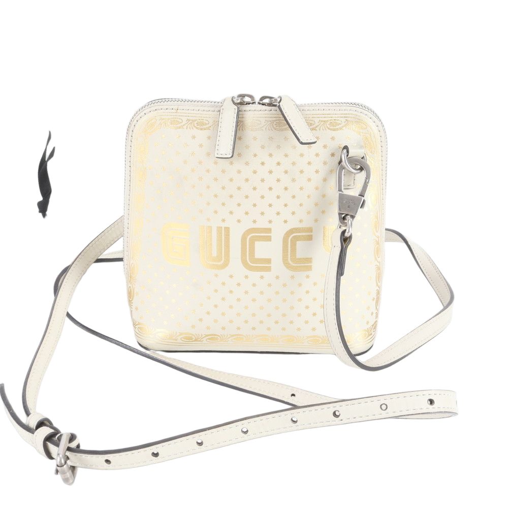 Gucci Sega Collaboration Guccy Print Leather Shoulder Bag Crossbody