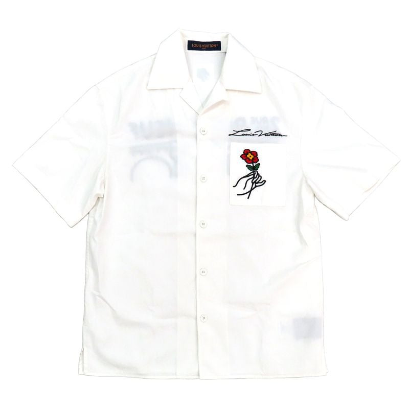 Louis Vuitton Short Sleeve Cotton Shirt 1 Afjdl S White Flower Pont