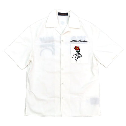 Louis Vuitton Short Sleeve Cotton Shirt 1 Afjdl S White Flower Pont