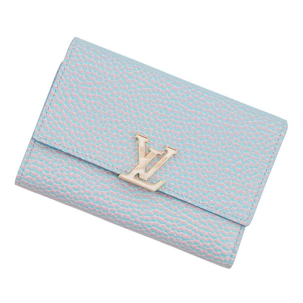 Louis Vuitton Trifold Wallet Taurillon Leather Portefeuille Capucines Compact Lilac