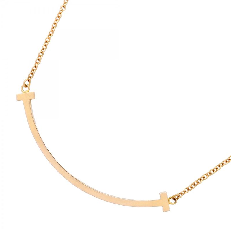 Tiffany & Co Necklace T-smile Small 18K Pink Gold Pink Gold Ladies