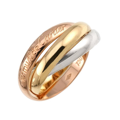 Cartier Trinity 53 Ring MM 18K Yellow Gold WG PG Triple Strand Three Gold Color 750