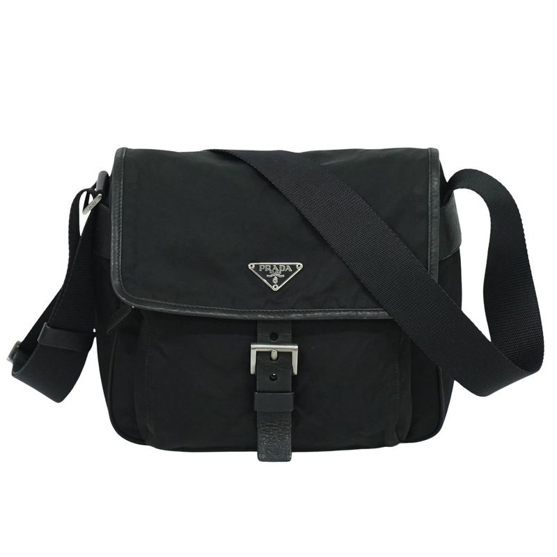 Authentic Prada Nylon Shoulder Bag Pochette Black Bag Pre-owned [follow-up