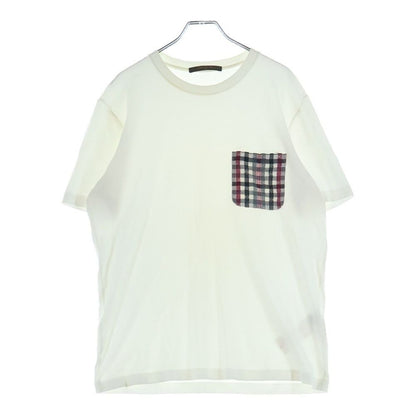 Louis Vuitton Monogram Check Pocket Silk Blend Crew Neck T-Shirt White