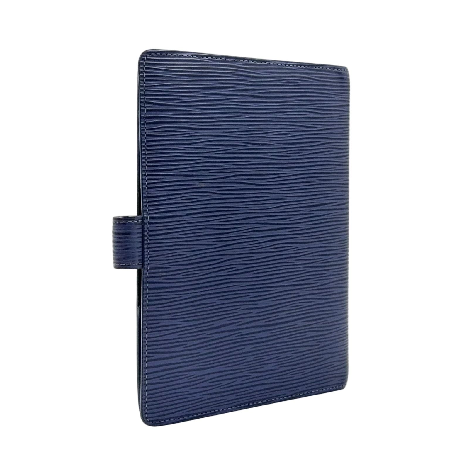 Louis Vuitton Epi Agenda MM 6 Hole Notebook Cover Leather Blue Silver — view 2