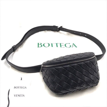 Bottega Veneta Belt Bag Waist Pouch Bag with Key Ring Black