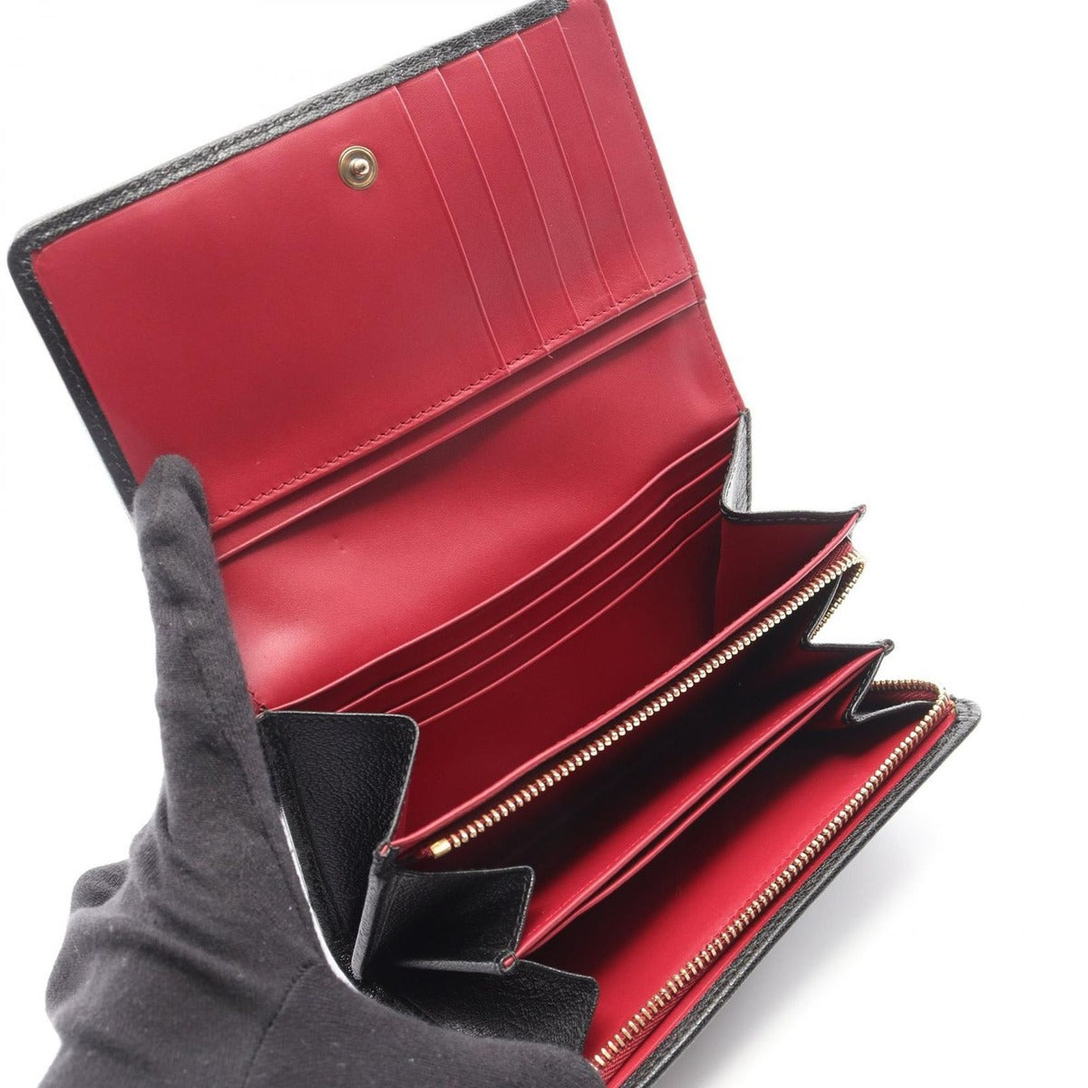 Loewe Bifold Wallet Anagram Black Leather Trifold — view 3