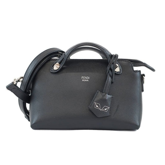 Fendi Mini Vitheway Black Shoulder Bag Handbag 2-Way Leather 8 Bl135