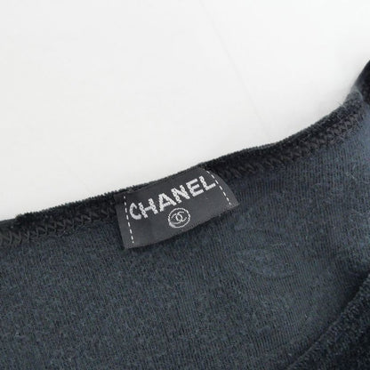 Chanel Coco Mark Velor Chibi T-shirt Black 40 96P Short Sleeve T-shirt