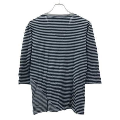 Balenciaga 11aw Paneled Henley Neck Striped Cut & Sewn 273970 Tv977 Gray XS