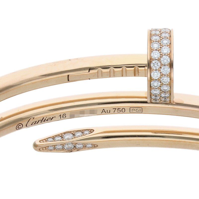 Cartier New Shape Juste UN CLOU Bracelet DIA 18K Pink Gold Diamond Juste Un