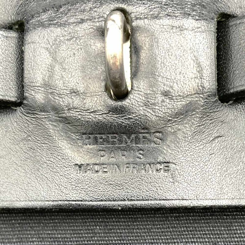 Hermes Yale Bag PM Canvas 2WAY Replaceable Shoulder Bag Handbag Black Ladies Men