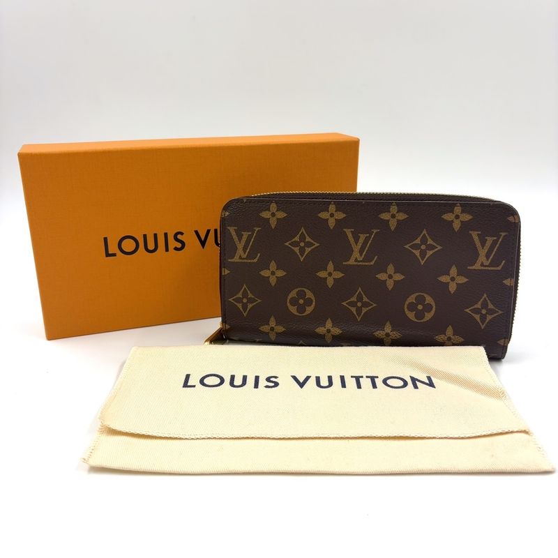 Louis Vuitton Zippy Wallet Monogram RFID Compatible PVC Brown Round Zipper Long