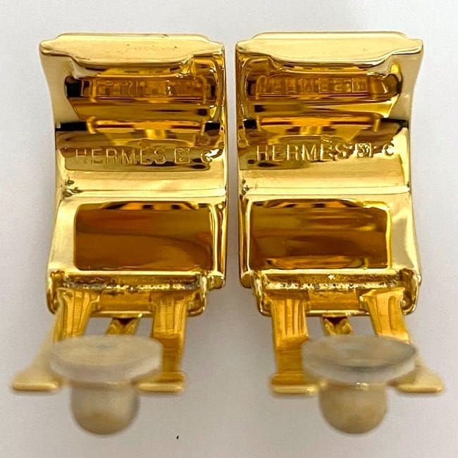 Hermes Earrings Ec21464 Gold GP Cloisonne