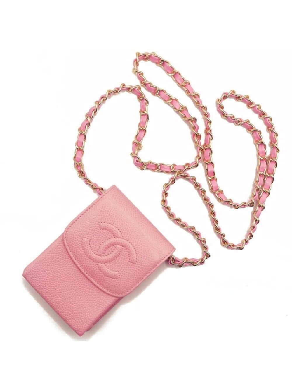 Chanel Vintage Mini Flap Caviar Leather Pouch Cigarette Case Crossbody