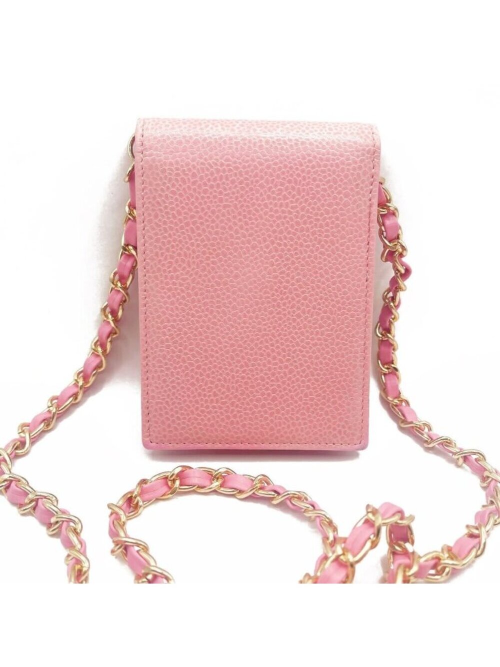 Chanel Vintage Mini Flap Caviar Leather Pouch Cigarette Case Crossbody