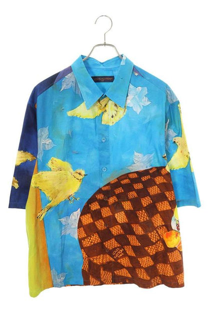 Louis Vuitton 23AW Rm232 ASM Hps70w Painted Printed Short Sleeve Shirt Men's XXL
