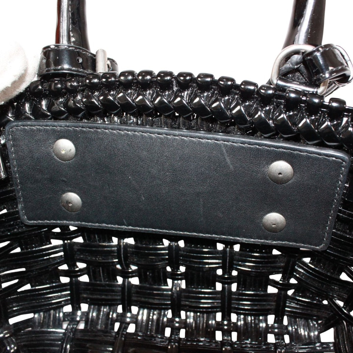 Balenciaga Bistro Xxs Basket Bag Enamel Black Handbag Silver — view 12