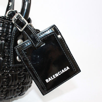 Balenciaga Bistro Xxs Basket Bag Enamel Black Handbag Silver — view 15