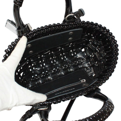 Balenciaga Bistro Xxs Basket Bag Enamel Black Handbag Silver — view 8