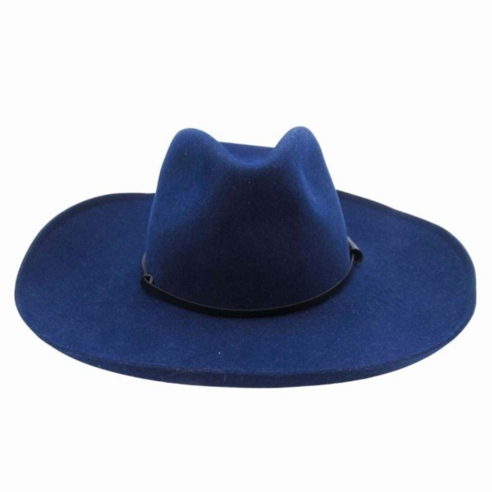 Hermes Chapeau Brooke Rabbit Felt Hat Wide Brim Folded Hat Cap 57 cm Navy