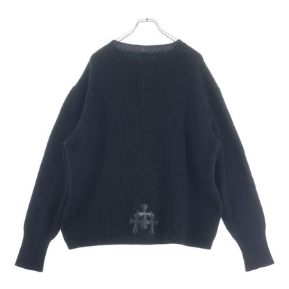 Chrome Hearts Not Triple Cross Leather Patch Cashmere Knit Not Cemetery Sweater