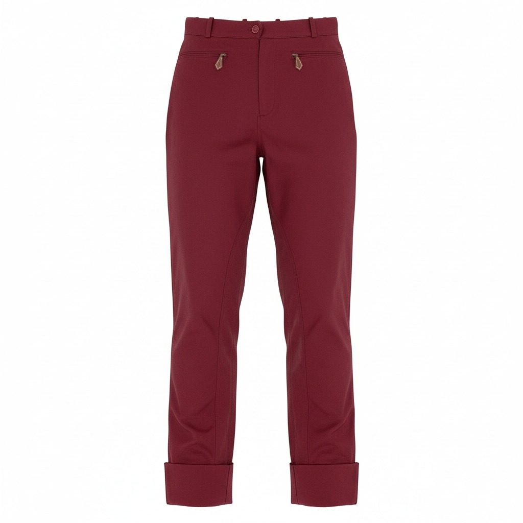 Hermes Mug Pants Jodhpurs Long Elastic Stretch 40 Bordeaux