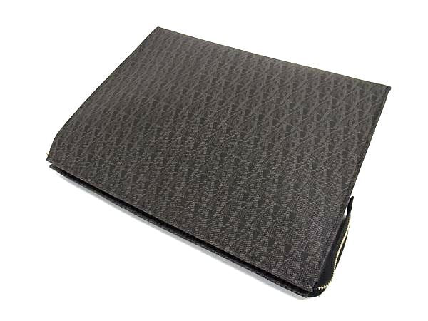 Saint Laurent PVC All Over Pattern Clutch Bag Second Bag Men's Black And