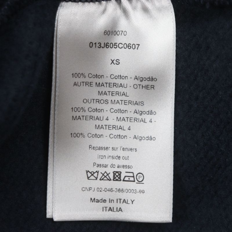  DIOR Homme 013j605c0607 100% Cotton Oblique Pile Fabric Lined Pullover Hoodie