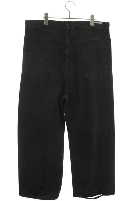 Balenciaga 24SS 786643 Tqw54 Drawcord Wide Baggy Denim Pants Men's XS