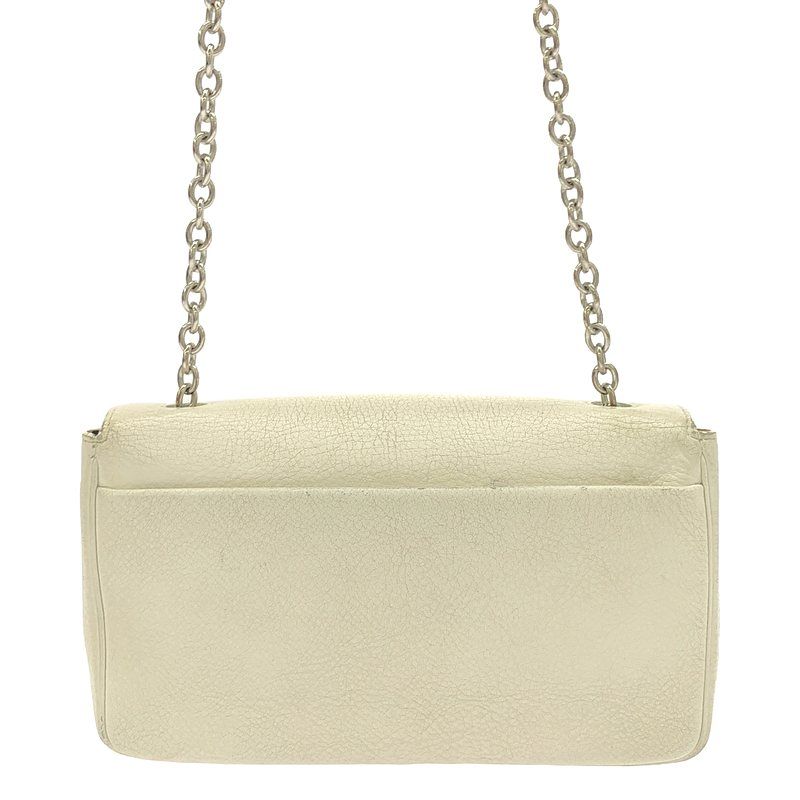 Balenciaga - 537387 Everyday Leather Logo Chain Wallet Shoulder Bag - White -
